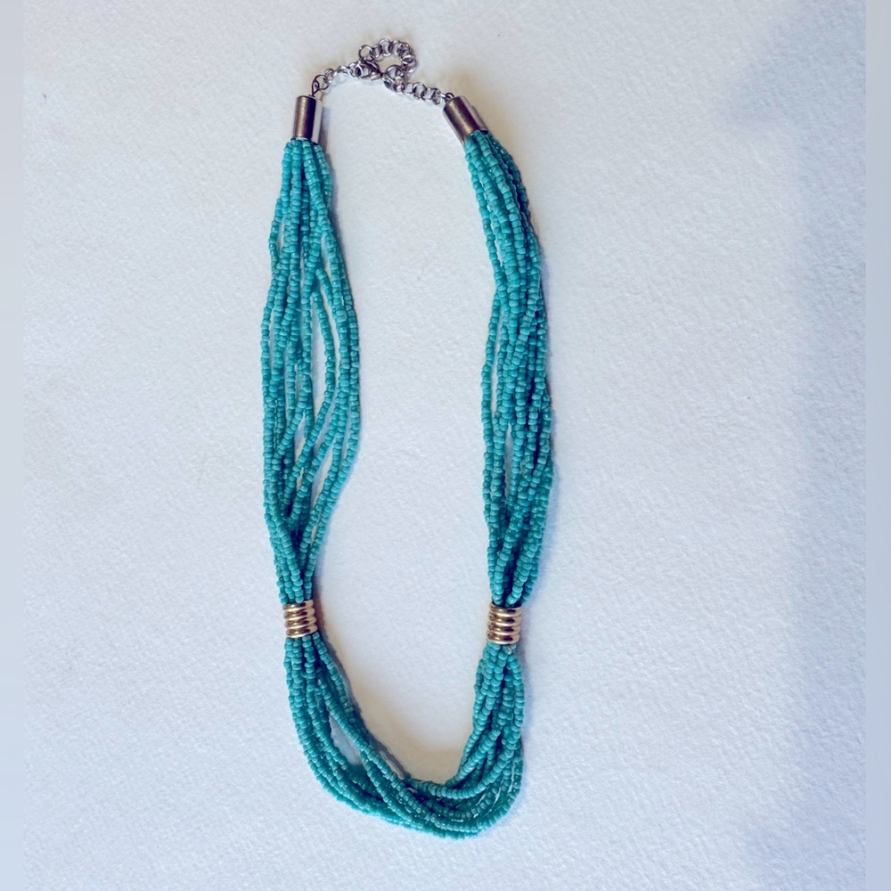 Beaded 14" Turquoise Necklace